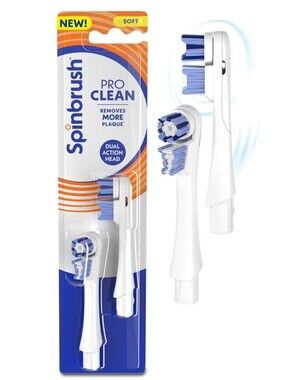 🚨5/$25Spinbrush New Pro Clean Replacement Toothbrush Heads - Soft Bristles